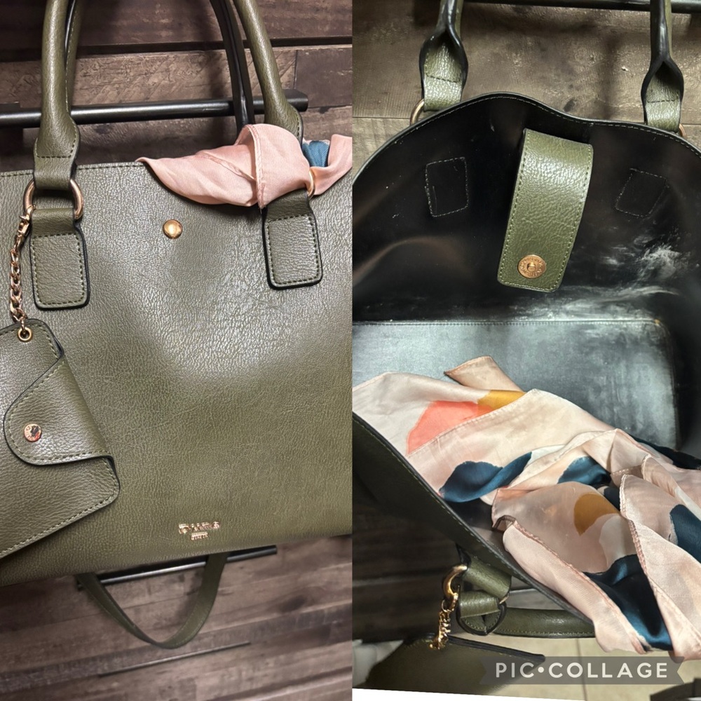 Coach Green Pebbled Leather Tote Bag